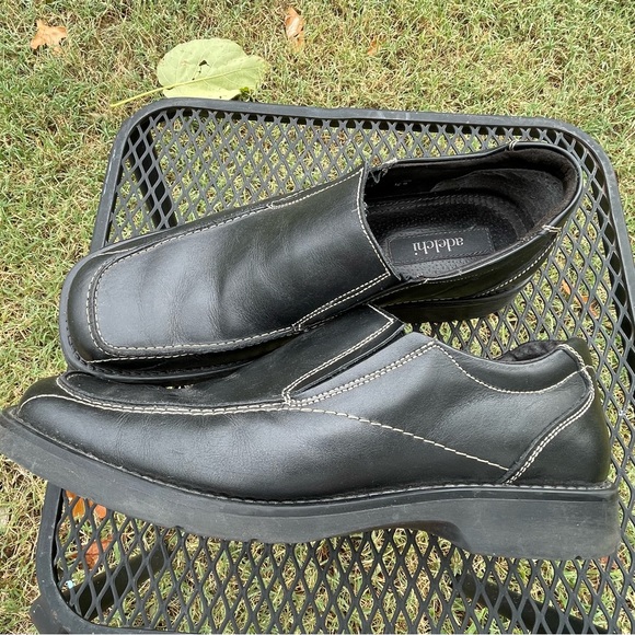 Adelchi Men’s Slip-on Black Leather Oxford Shoes - Picture 4 of 8